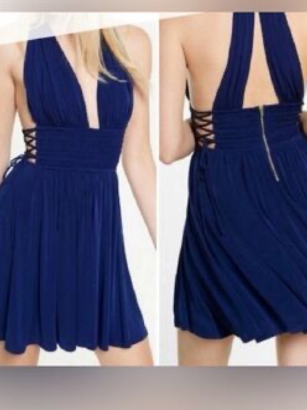 Express Women's Navy Halter Cocktail Dress